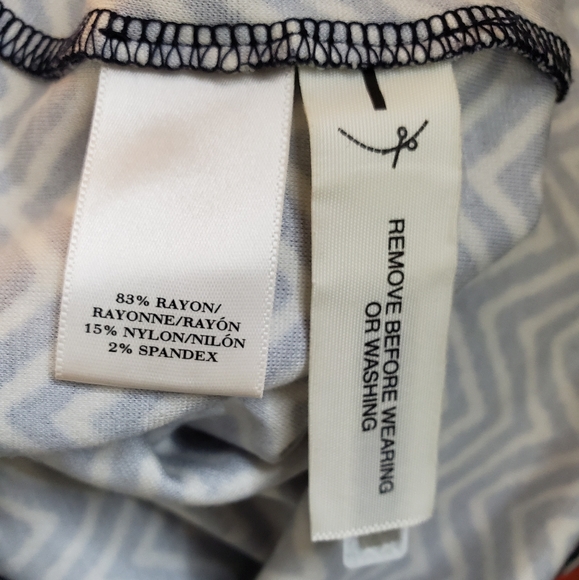 ANN TAYLOR | Navy White Chevron Sleeveless Dress - Picture 6 of 6